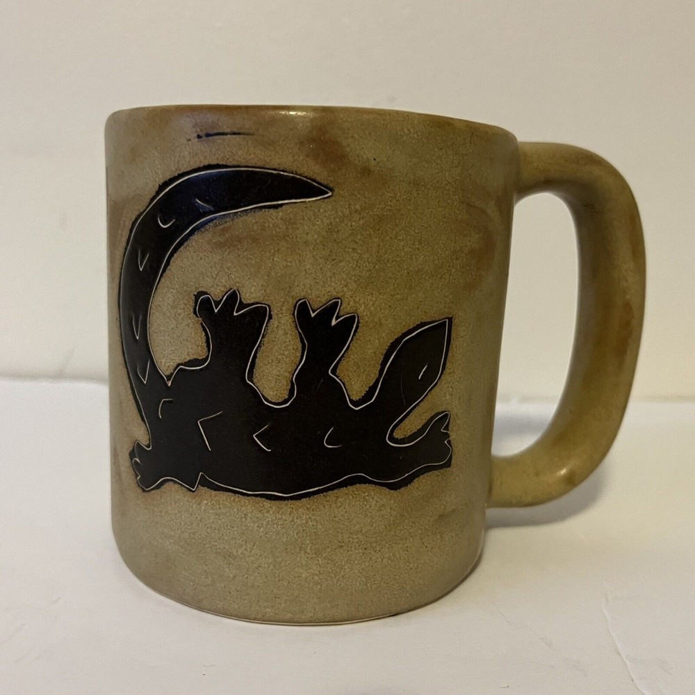 Mara Mexico Pottery Mug Gecko Lizard Handmade Signed‎ By Artist